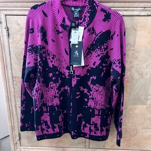 Pink and Black Patterned Cardigan